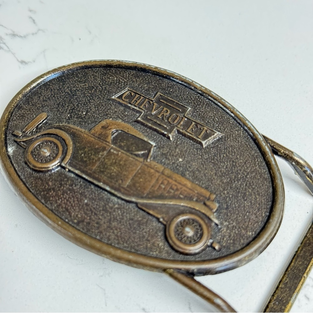 Vintage Chevrolet Belt Buckle RJ Roberts RJR Certified Technician Award